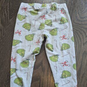 Vintage Girls Toddler THE GRINCH Christmas Holiday Grey Leggings Size 2/3 USED
